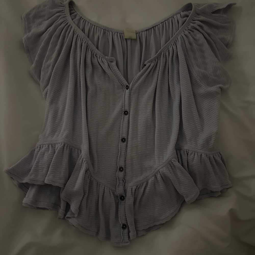 Free People Lilac Ruffle Top